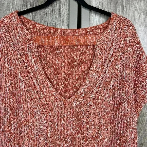 Anthropologie Pilcro Sweater Sleeveless Dropped Shoulder V Neck Back Sz S - Picture 6 of 11